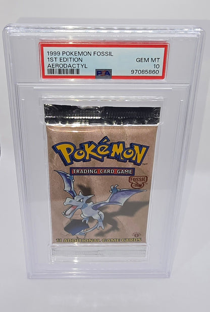 1st Edition Fossil Booster Pack PSA 10 Newest PSA Package!